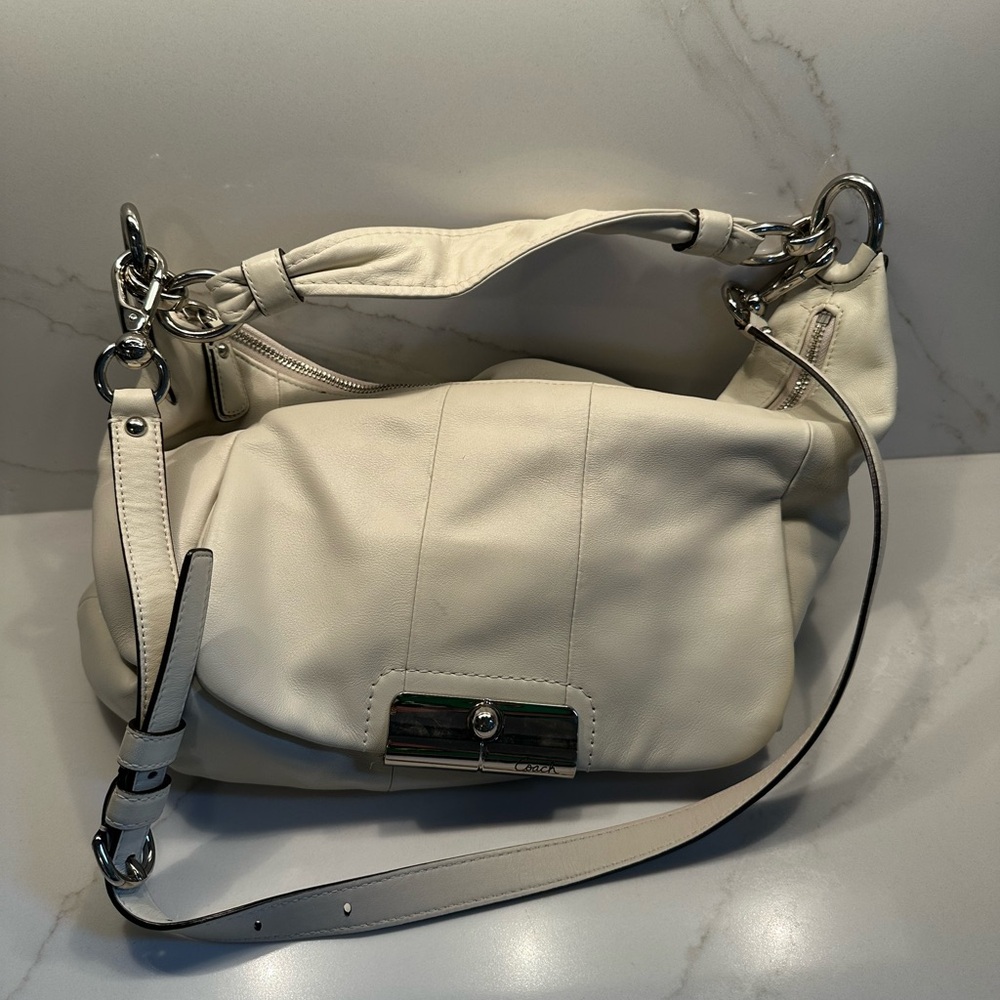 Coach White Leather Bag